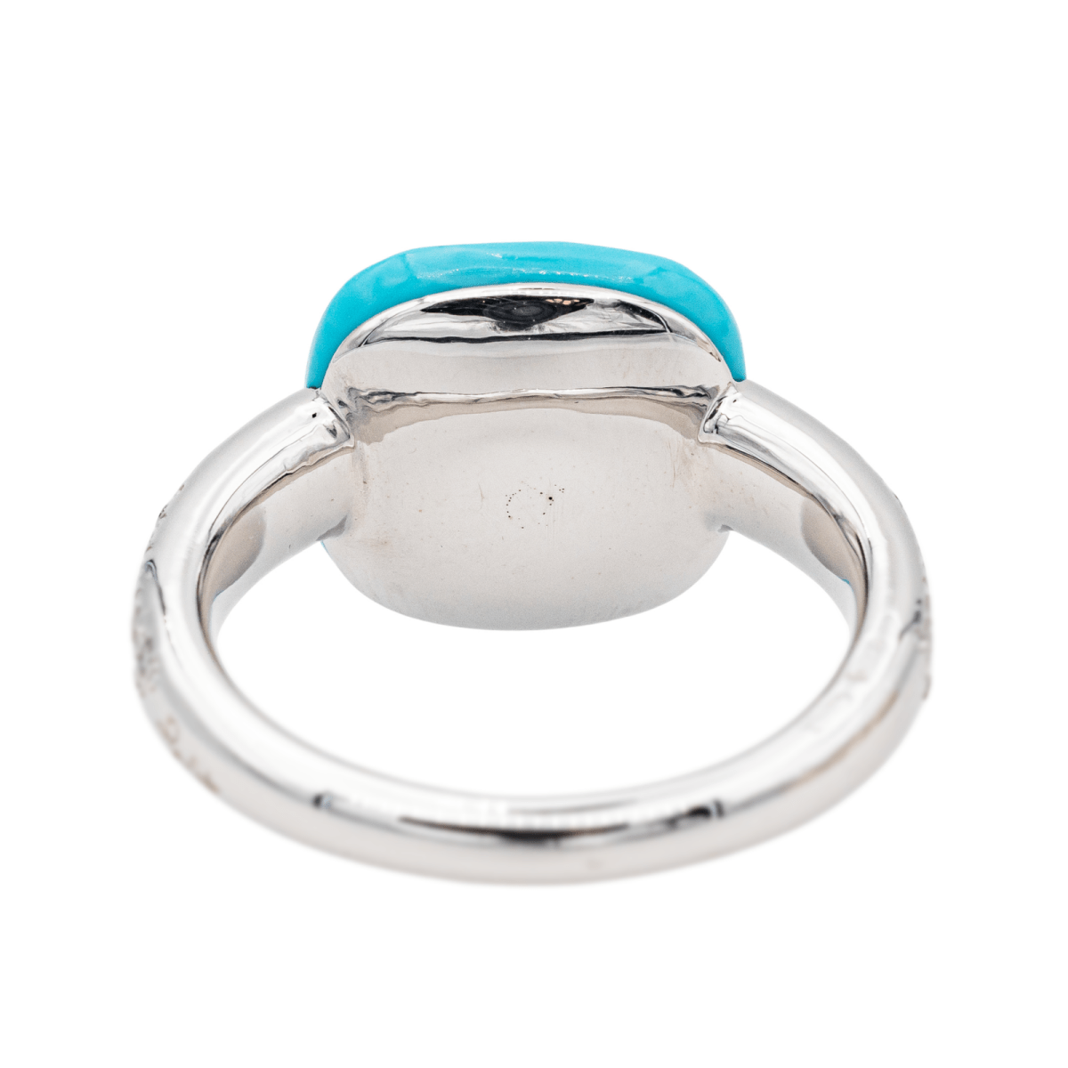 Bague POMELLATO "Capri" en or blanc, turquoise et diamants - Castafiore