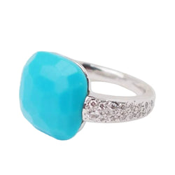 Bague Pomellato Capri en or blanc, Turquoise et diamants - Castafiore