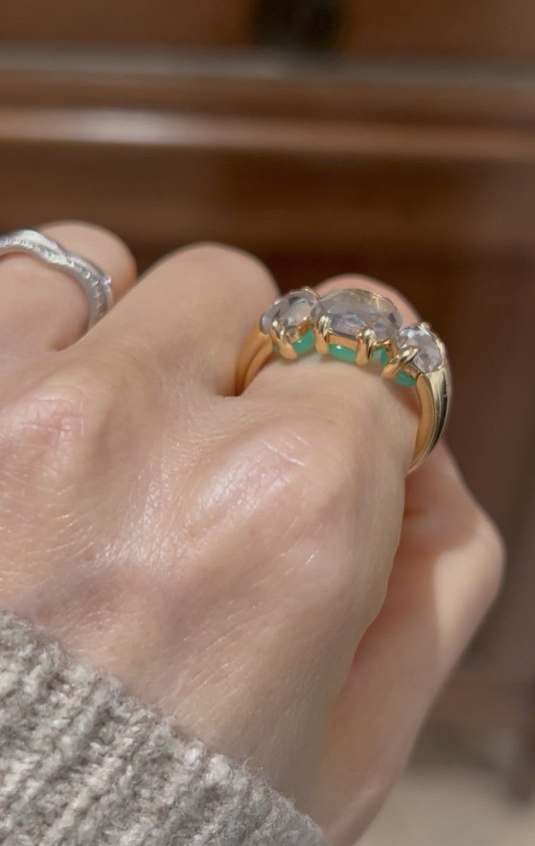 Bague POMELLATO Capri en or jaune et cristal de roche - Castafiore