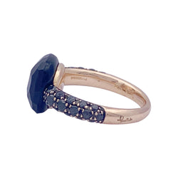 Bague POMELLATO Capri en or rose, diamants noirs et onyx - Castafiore