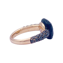 Bague POMELLATO Capri en or rose, diamants noirs et onyx - Castafiore