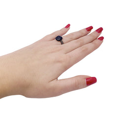 Bague POMELLATO Capri en or rose, diamants noirs et onyx - Castafiore