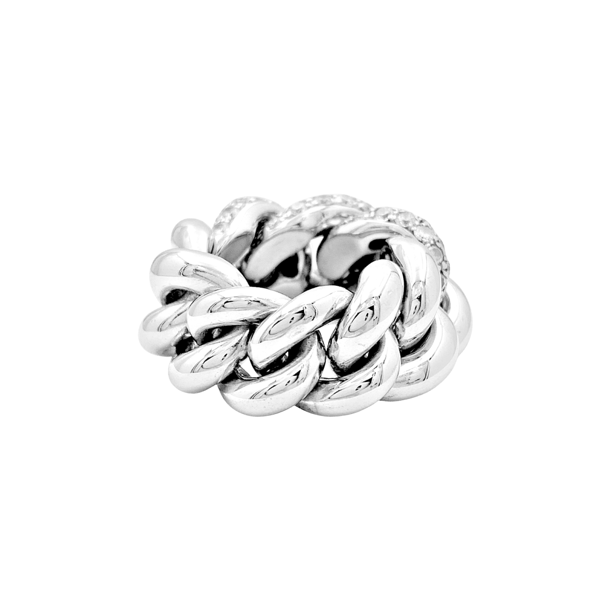 Bague POMELLATO "Catene" en or blanc et diamants - Castafiore