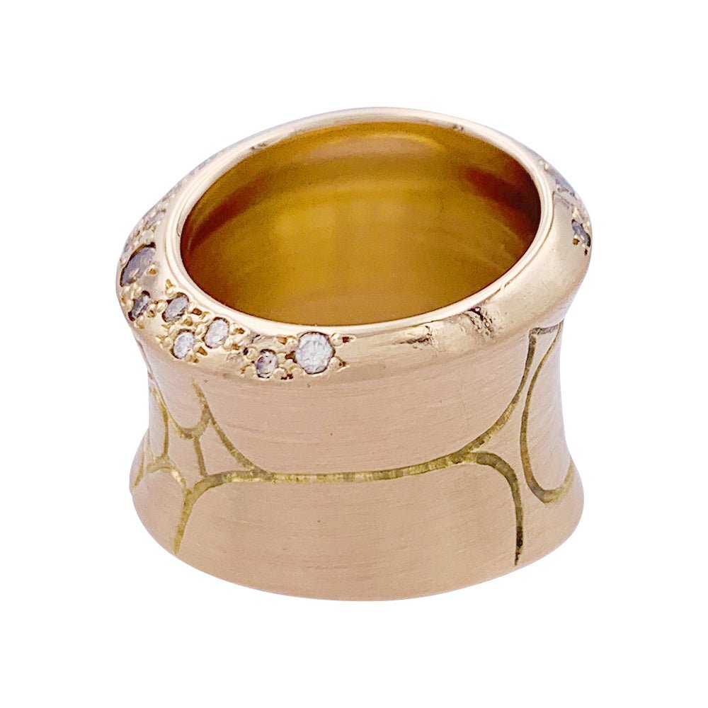 Bague Pomellato, "Cocco", or rose, diamant bruns. - Castafiore