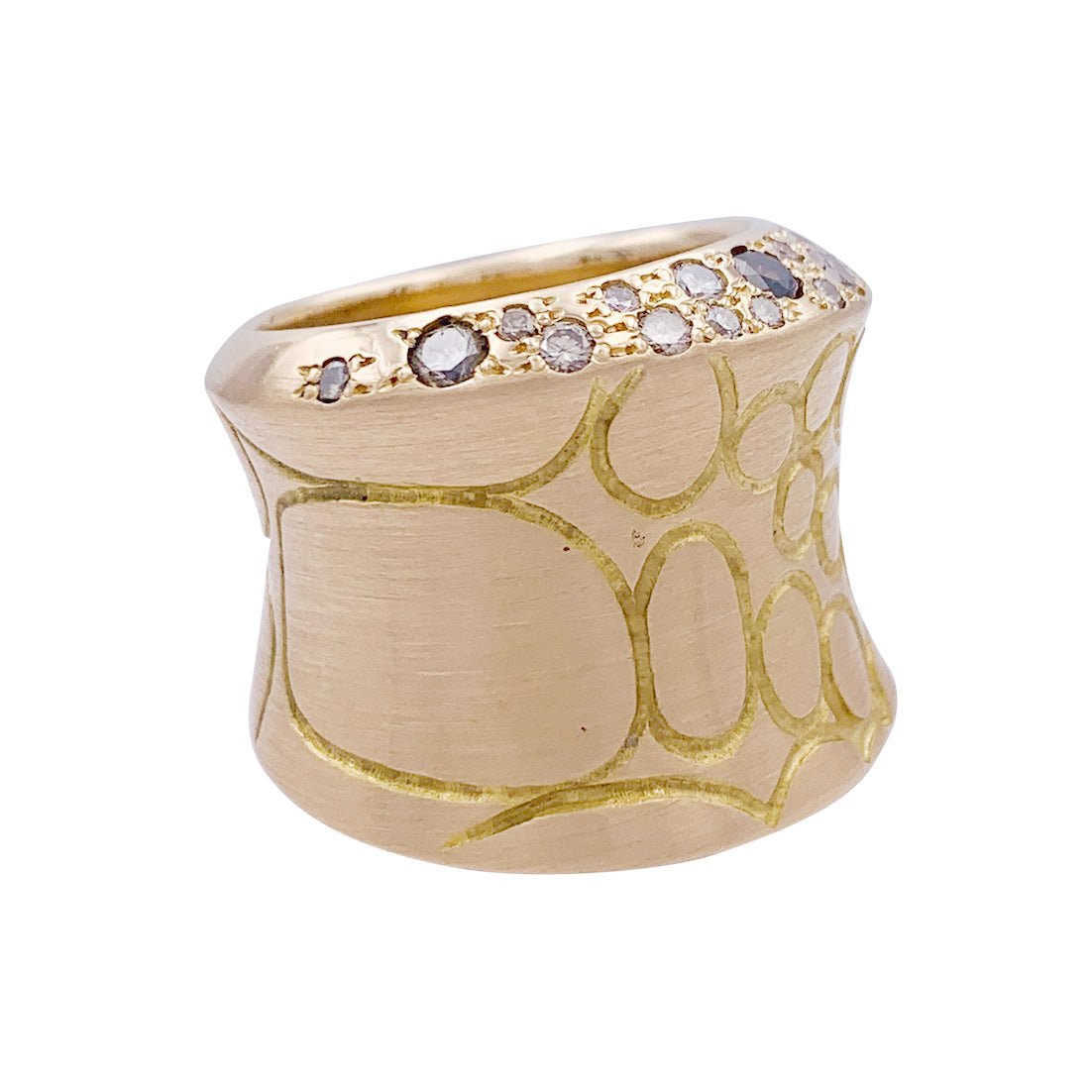 Bague Pomellato, "Cocco", or rose, diamant bruns. - Castafiore