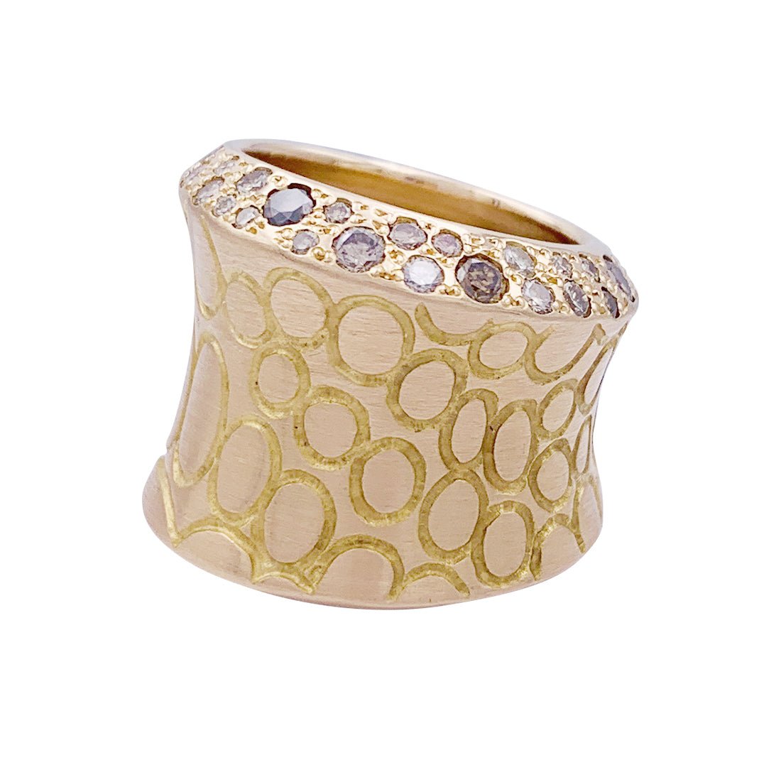 Bague Pomellato, "Cocco", or rose, diamant bruns. - Castafiore