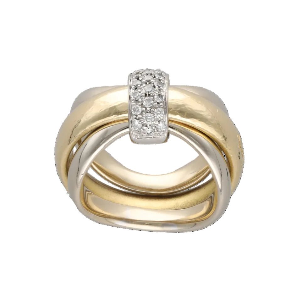 Ring Pomellato - 18k two-tone gold - diamonds 0.25 ct - Size 53