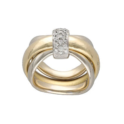 Ring Pomellato - 18k two-tone gold - diamonds 0.25 ct - Size 53