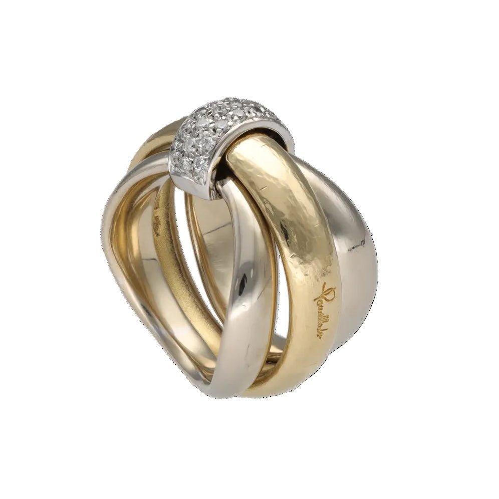Ring Pomellato - 18k two-tone gold - diamonds 0.25 ct - Size 53