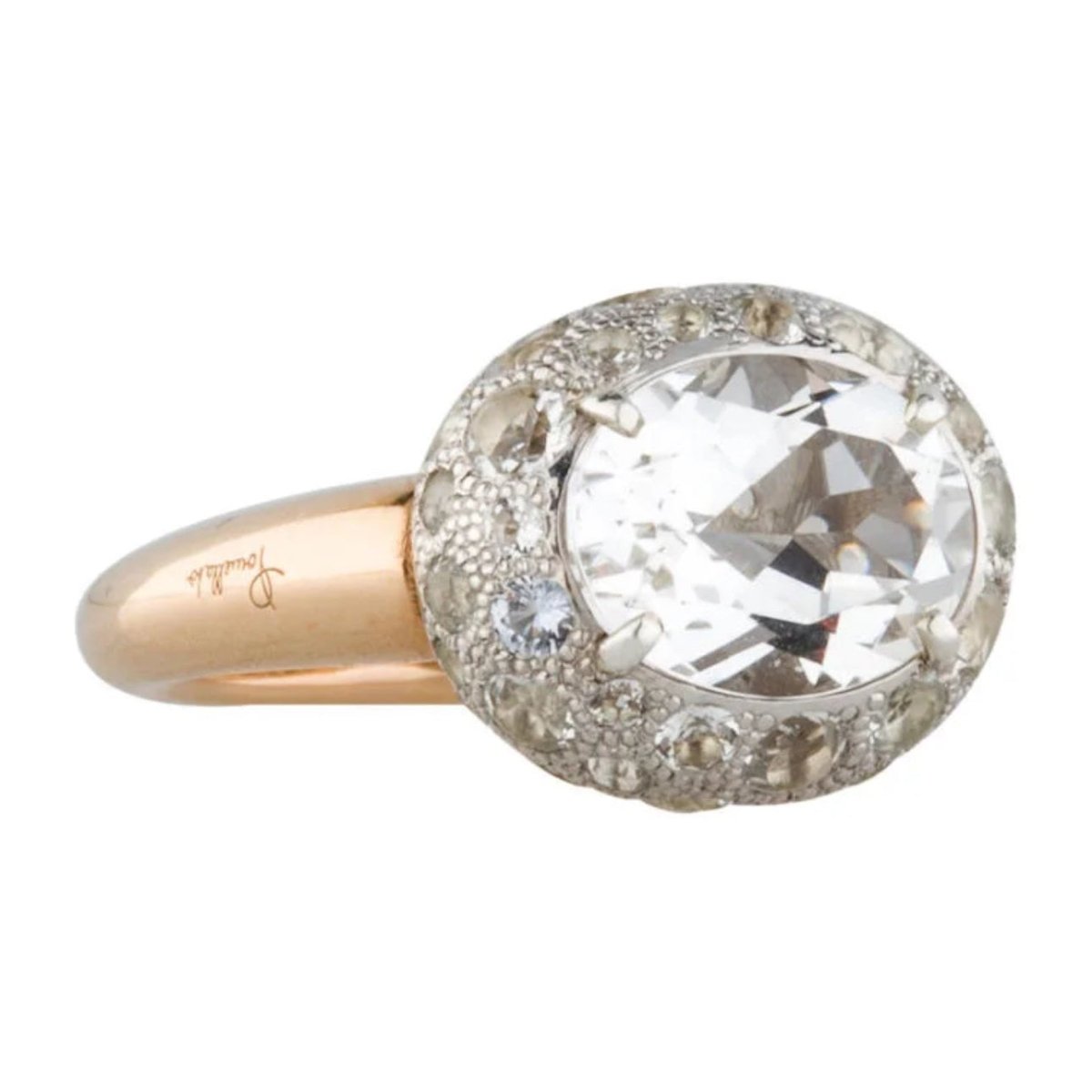 Bague POMELLATO en or rose, argent et topaze - Castafiore