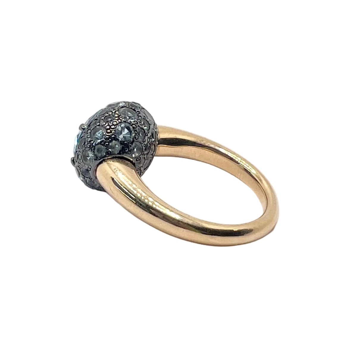 Bague POMELLATO en or rose, argent, topazes et aigues-marines - Castafiore