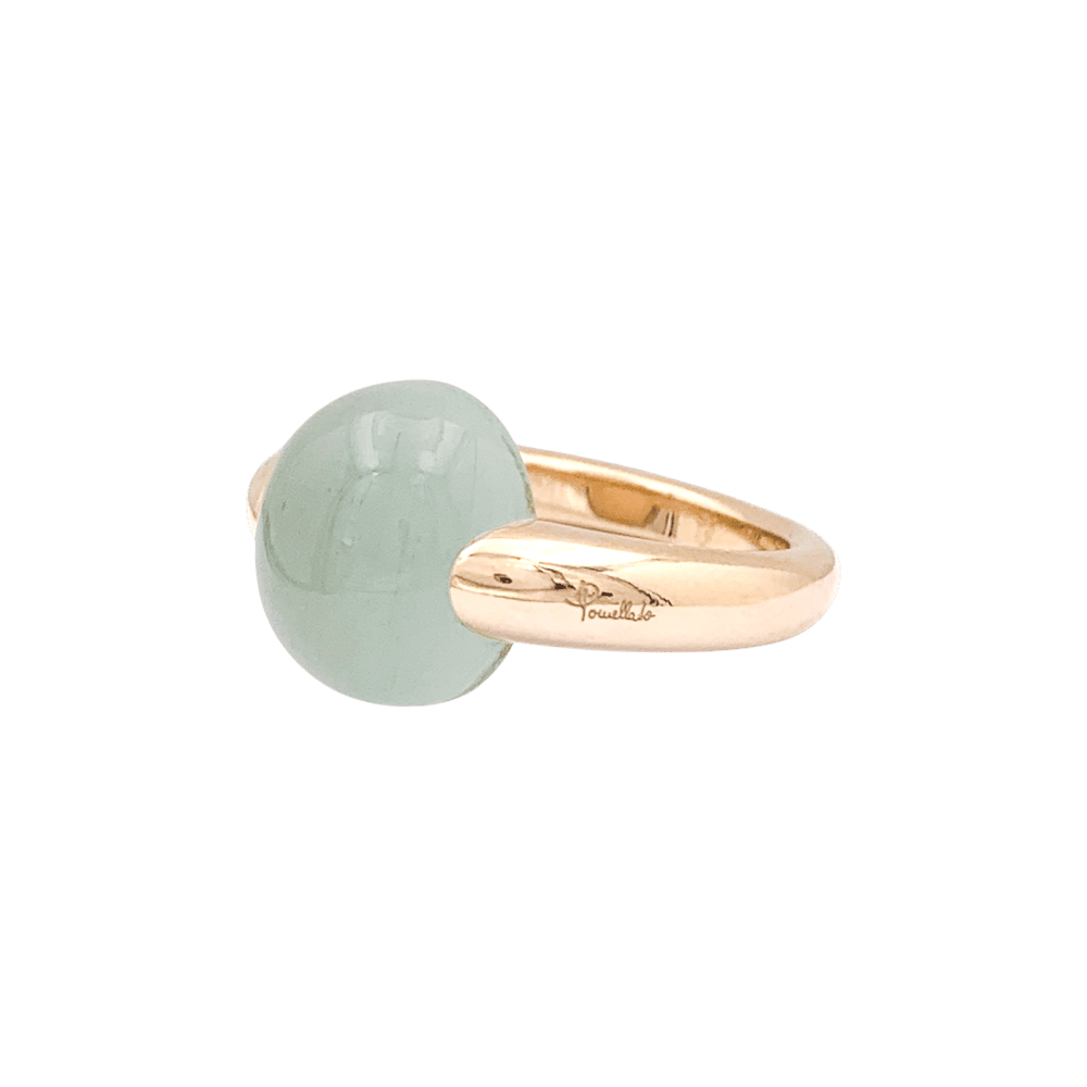 Bague POMELLATO "Luna" en or rose et aigue - marine - Castafiore