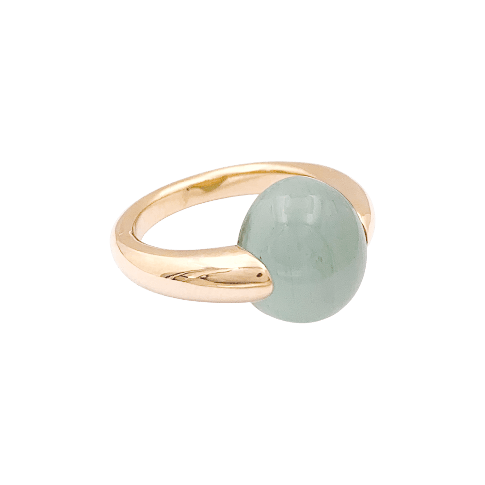 Bague POMELLATO "Luna" en or rose et aigue - marine - Castafiore