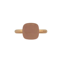 Bague POMELLATO Nudo en or jaune et quartz rose - Castafiore