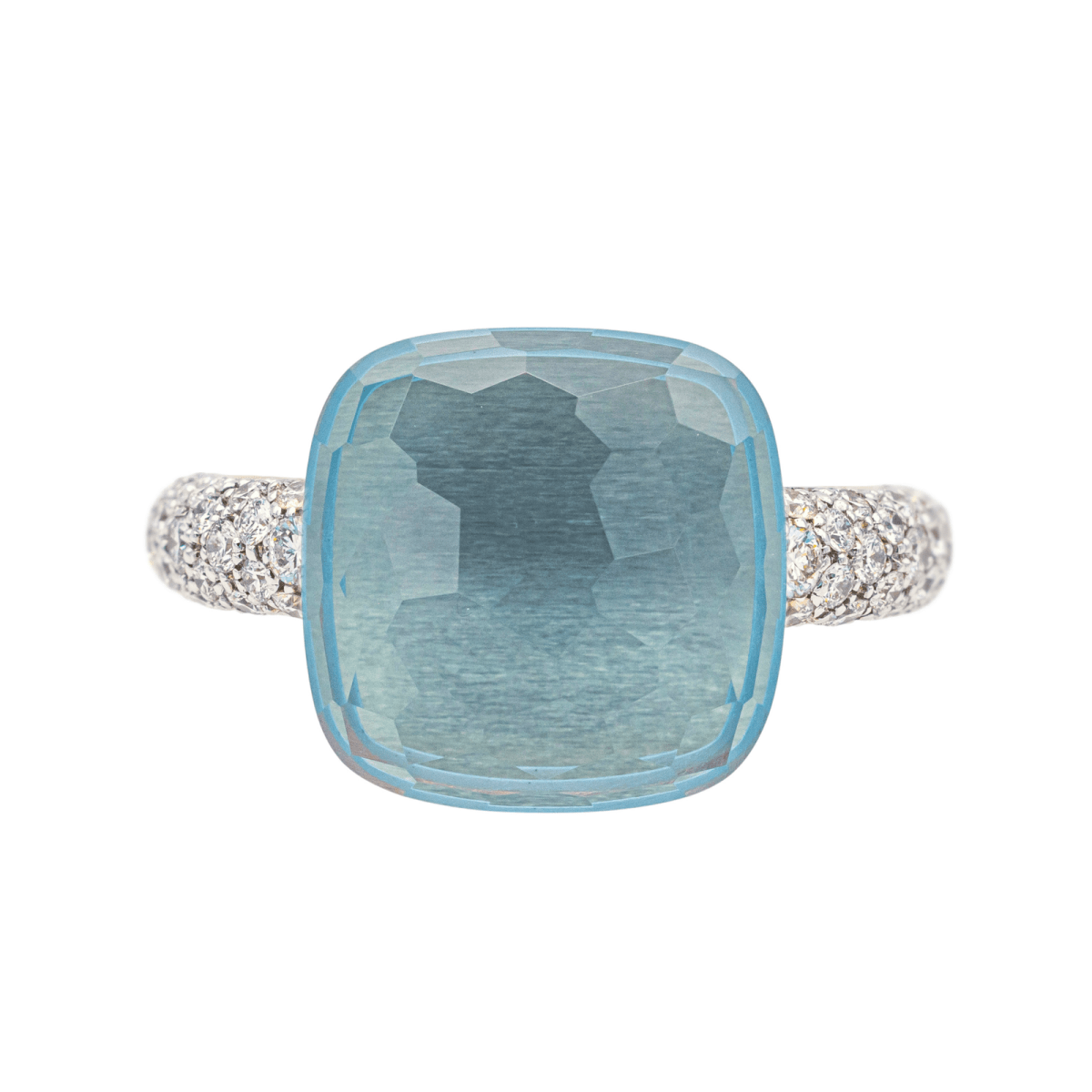 Bague POMELLATO "Nudo" en or rose, or blanc, topaze et diamants - Castafiore