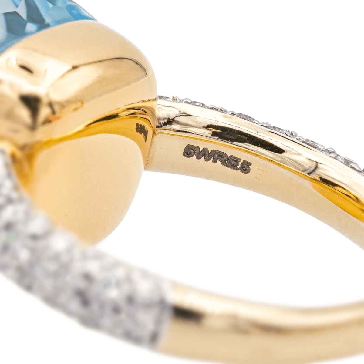 Bague POMELLATO "Nudo" en or rose, or blanc, topaze et diamants - Castafiore