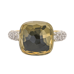 Bague POMELLATO "Nudo" en or rose, prasiolite et diamants - Castafiore