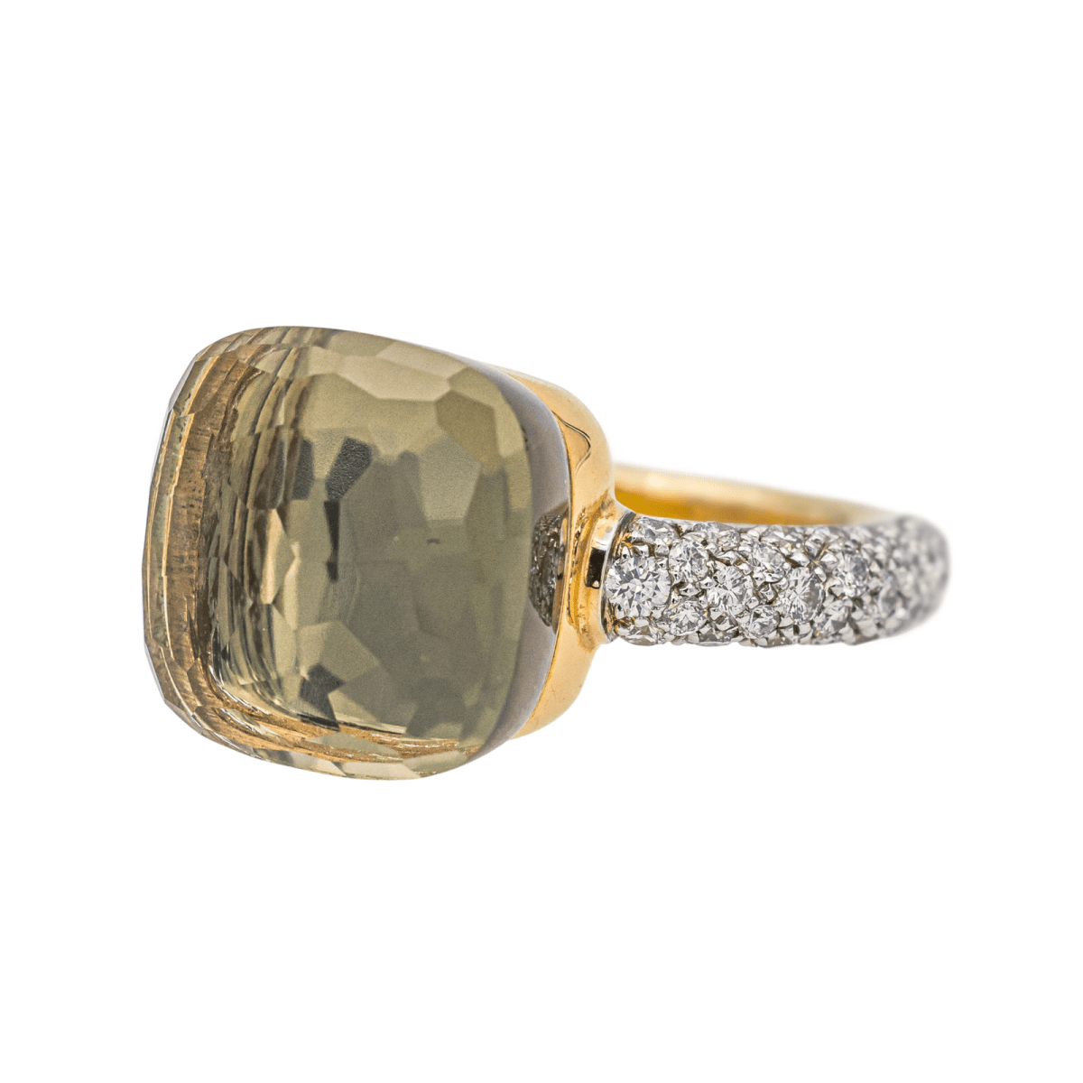 Bague POMELLATO "Nudo" en or rose, prasiolite et diamants - Castafiore