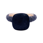 Bague POMELLATO Nudo en or rose, titane, obsidienne, diamants noirs. - Castafiore