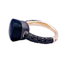 Bague POMELLATO Nudo en or rose, titane, obsidienne, diamants noirs. - Castafiore