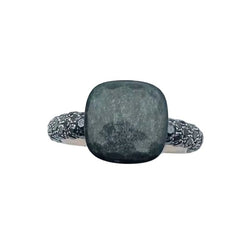 Bague POMELLATO "Nudo" en or rose, titane, obsidienne et diamants noirs - Castafiore