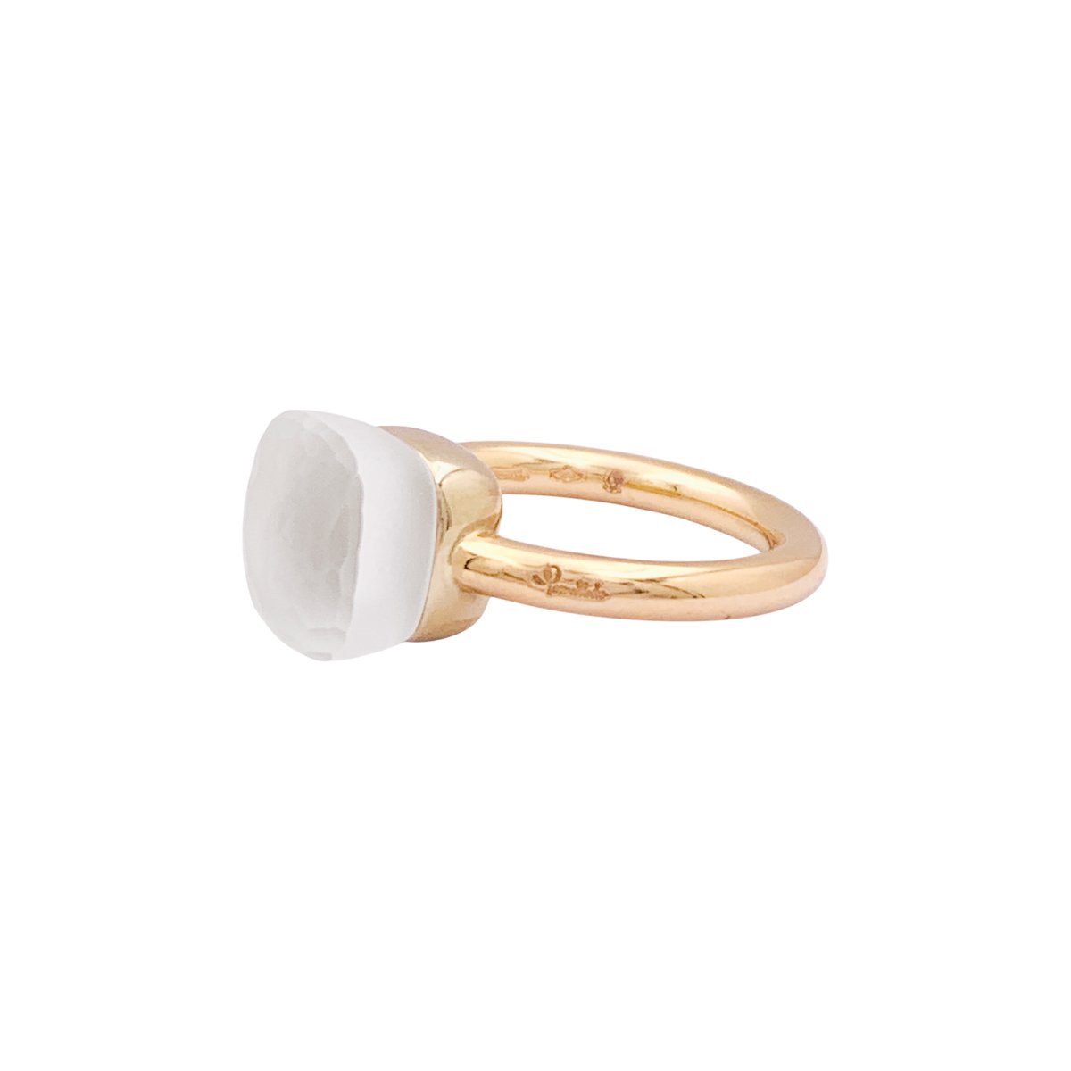 Bague POMELLATO, "Nudo Gelé", en or rose et blanc, topaze et nacre blanche - Castafiore