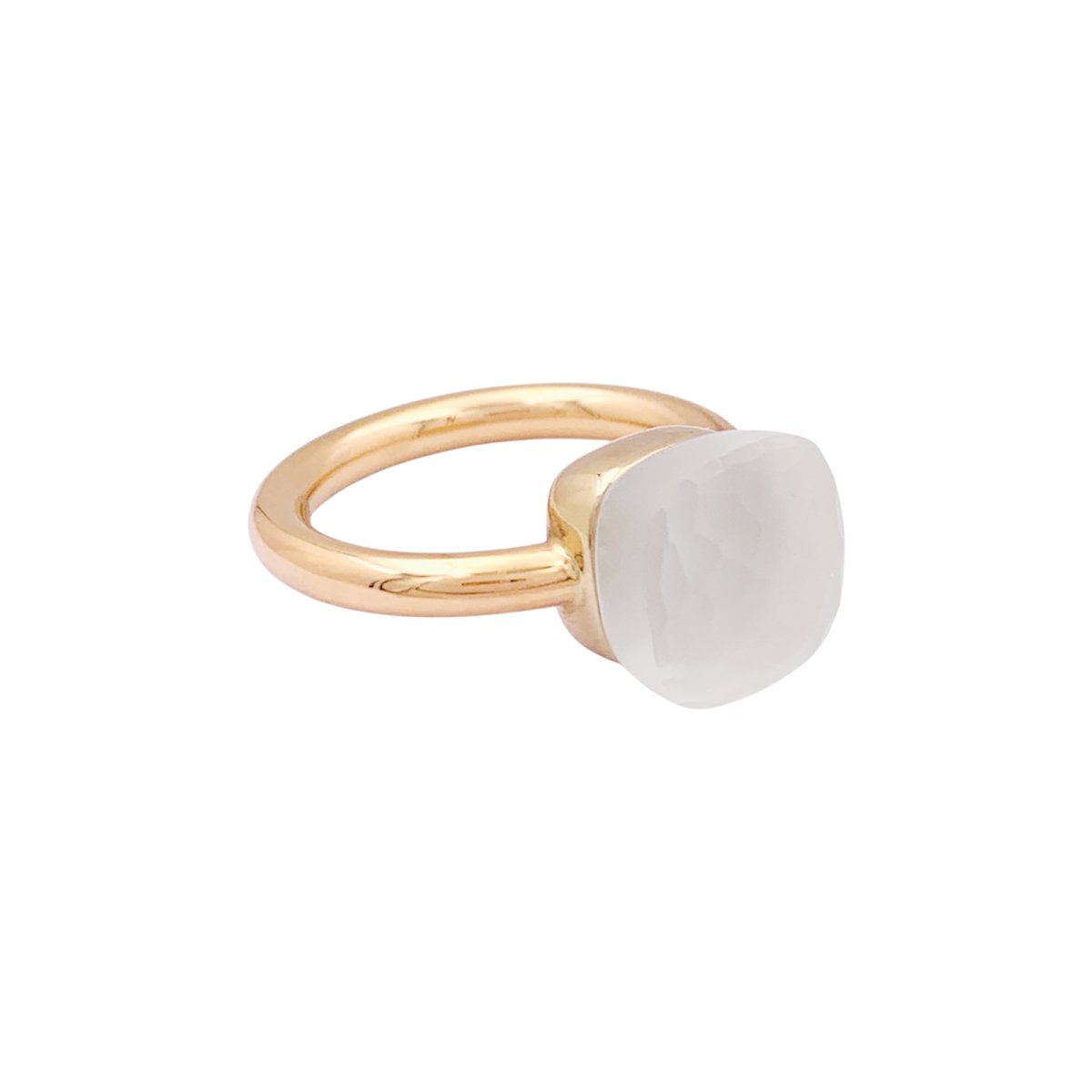 Bague POMELLATO, "Nudo Gelé", en or rose et blanc, topaze et nacre blanche - Castafiore