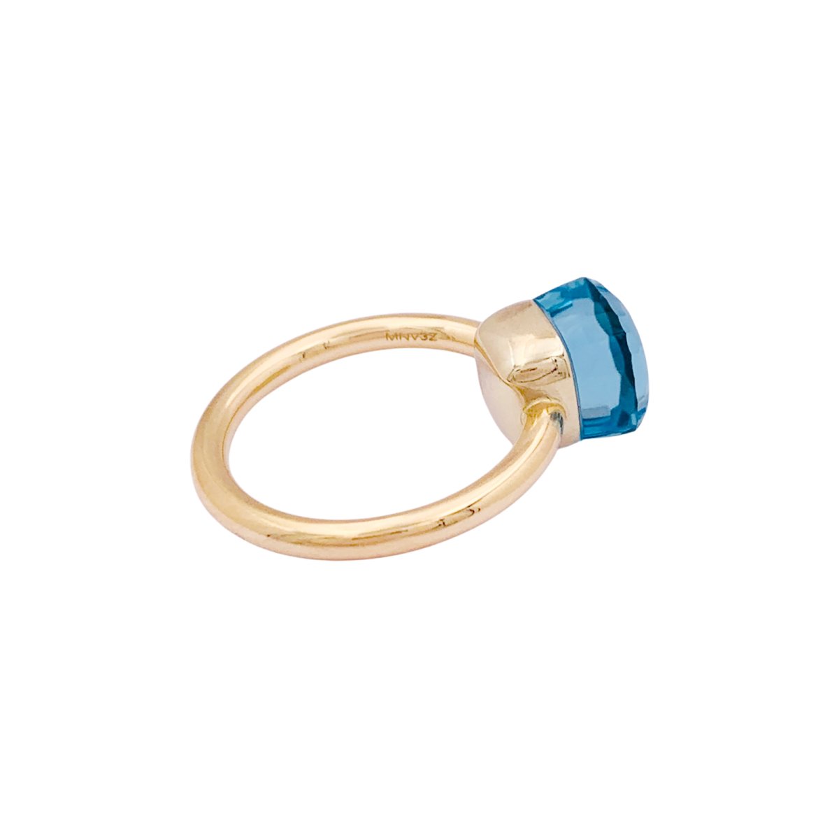 Bague Pomellato, "Nudo Petit", or rose, or blanc, topaze bleue. - Castafiore