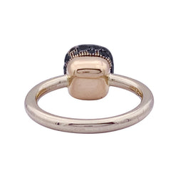 Bague Pomellato, "Nudo Solitaire", deux ors, diamants traités noirs. - Castafiore