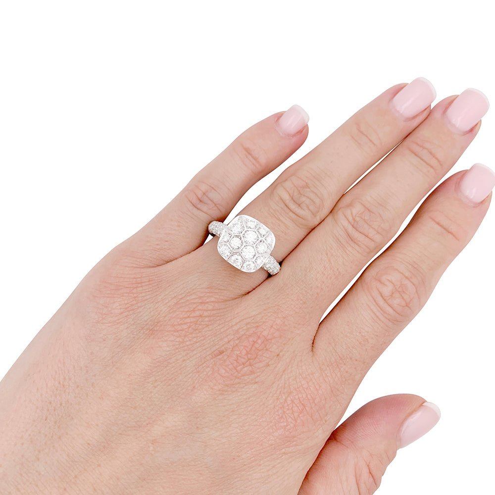 Bague Pomellato Nudo Solitaire en or rose, or blanc, diamants - Castafiore