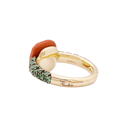 Bague POMELLATO Pomellato "Capri" en or rose, corail et tsavorites. - Castafiore