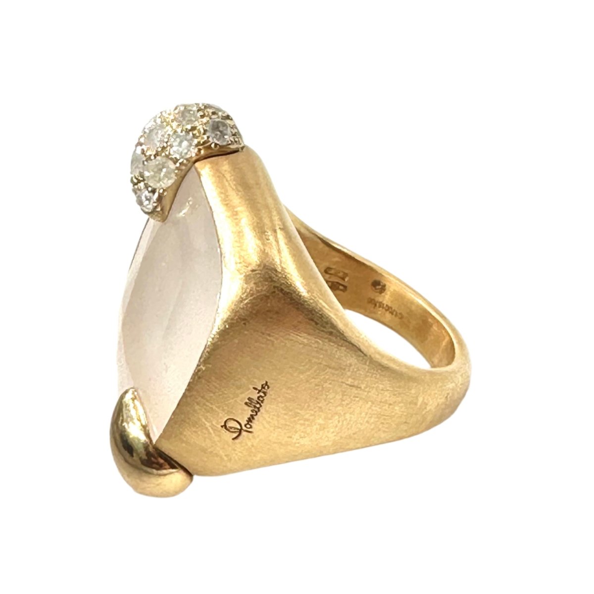 Bague POMELLATO, "Ritratto" en or jaune et quartz blanc - Castafiore