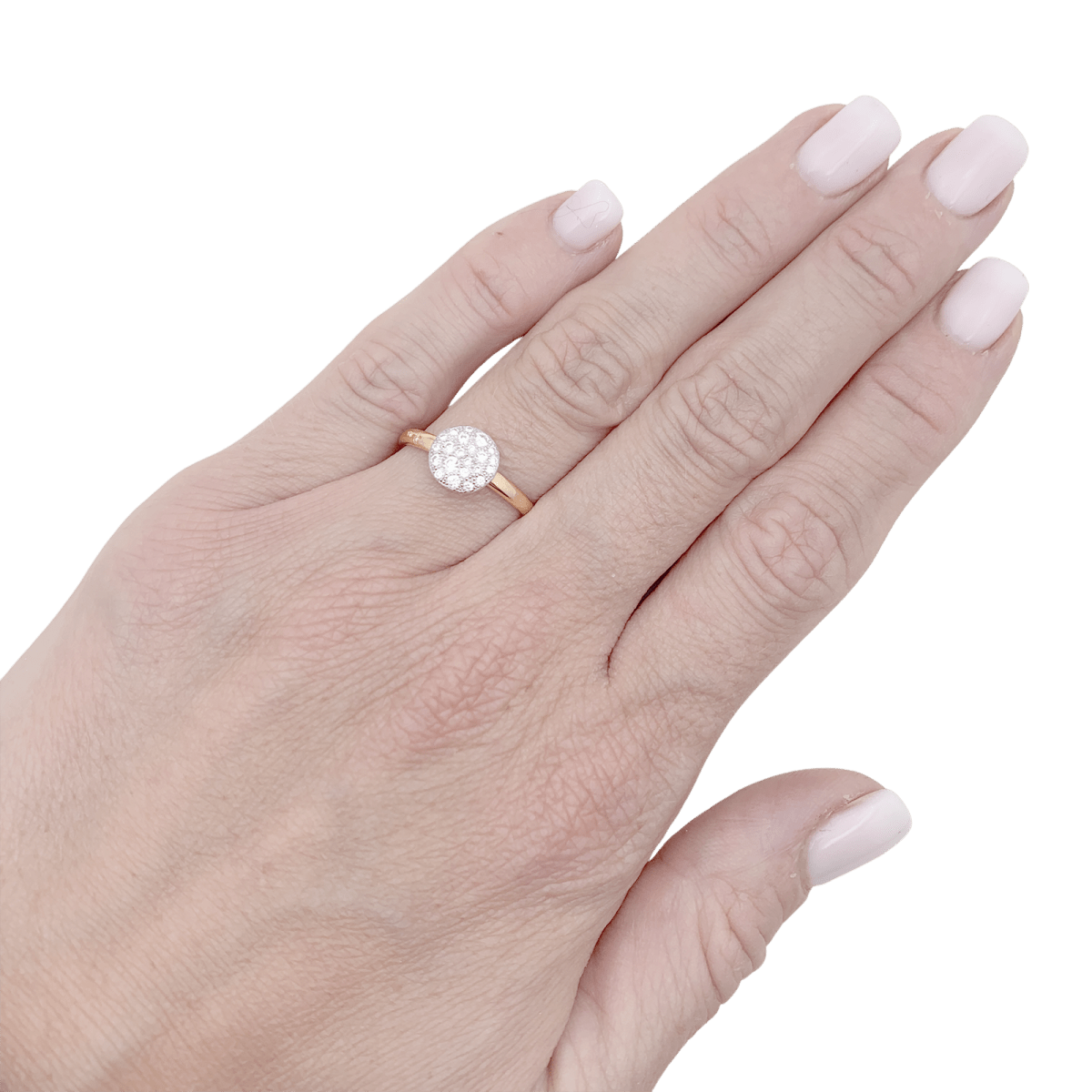 Bague POMELLATO "Sabbia" en or rose et blanc, diamants. - Castafiore