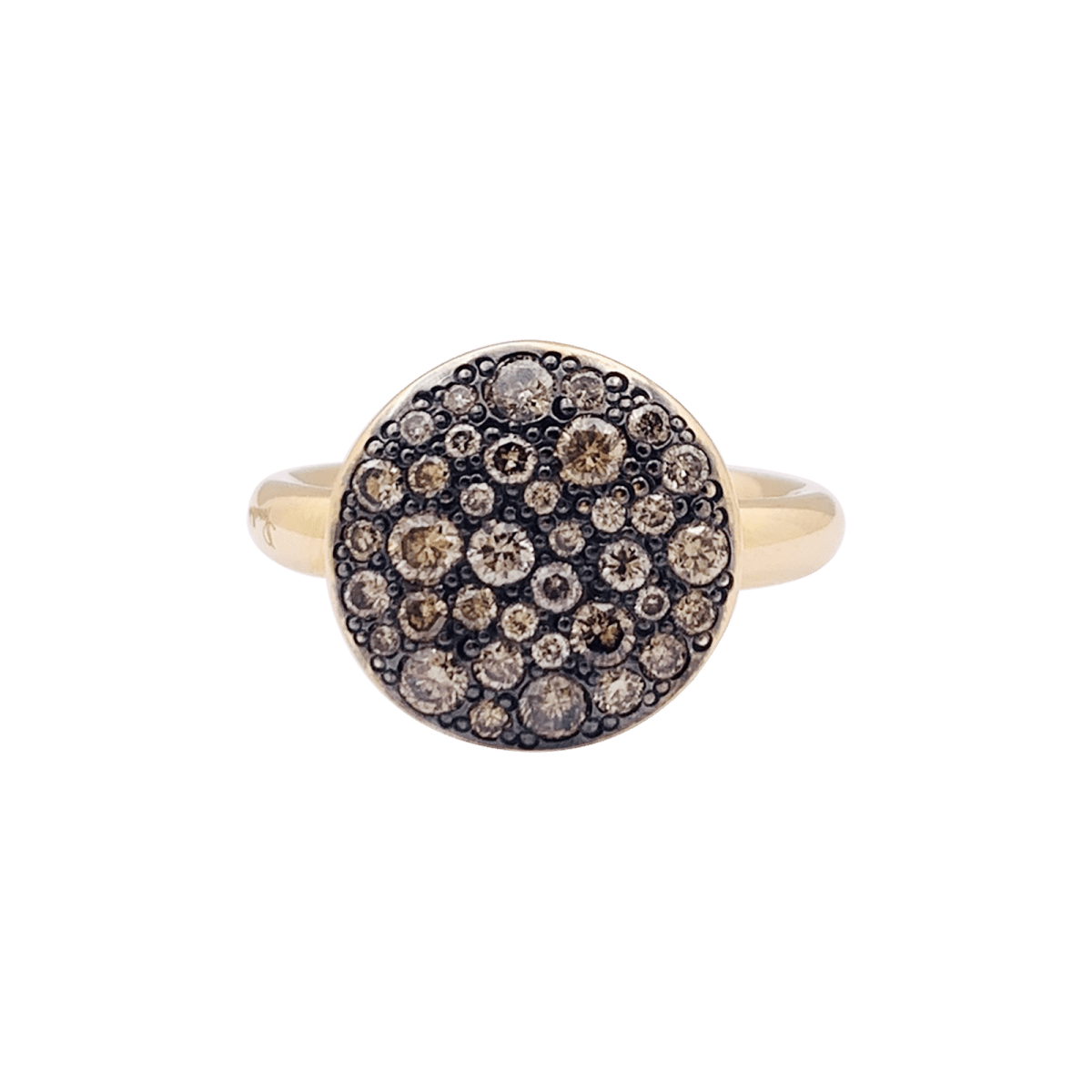Bague Pomellato "Sabbia" or rose et noirici, diamants bruns. - Castafiore