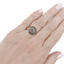 Bague Pomellato "Sabbia" or rose et noirici, diamants bruns. - Castafiore
