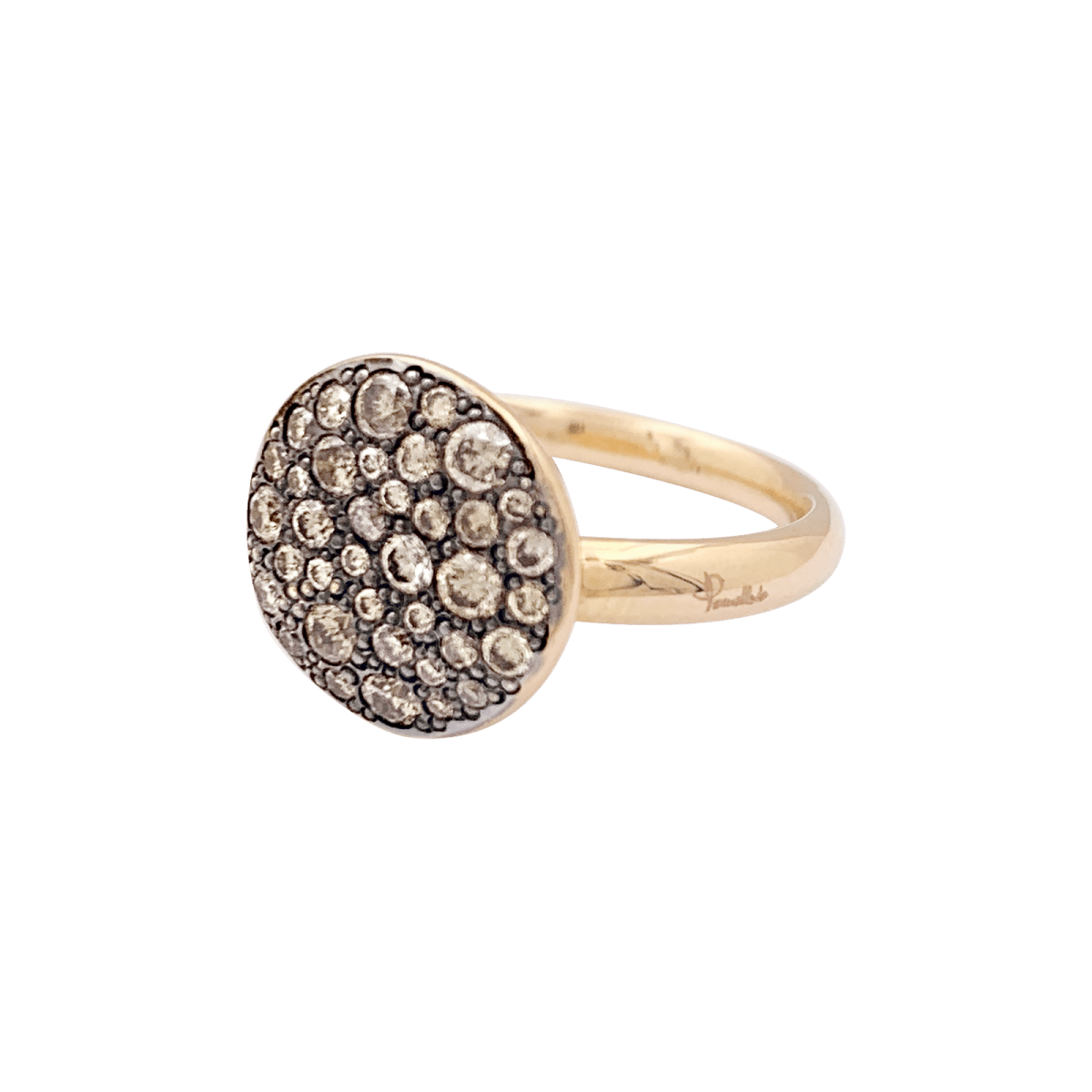Bague Pomellato "Sabbia" or rose et noirici, diamants bruns. - Castafiore