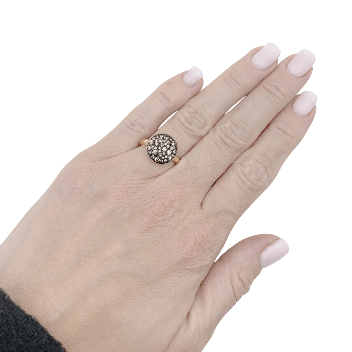 Bague Pomellato "Sabbia" or rose et noirici, diamants bruns. - Castafiore