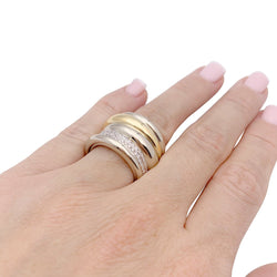 Bague POMELLATO, "Tubolare", deux ors et diamants. - Castafiore