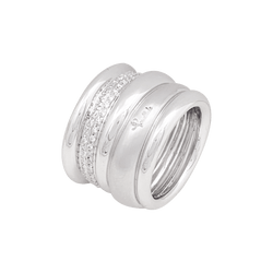 Bague POMELLATO "Tubolare" en or blanc et diamants - Castafiore