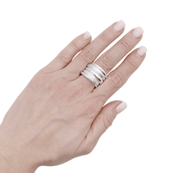 Bague POMELLATO "Tubolare" en or blanc et diamants - Castafiore