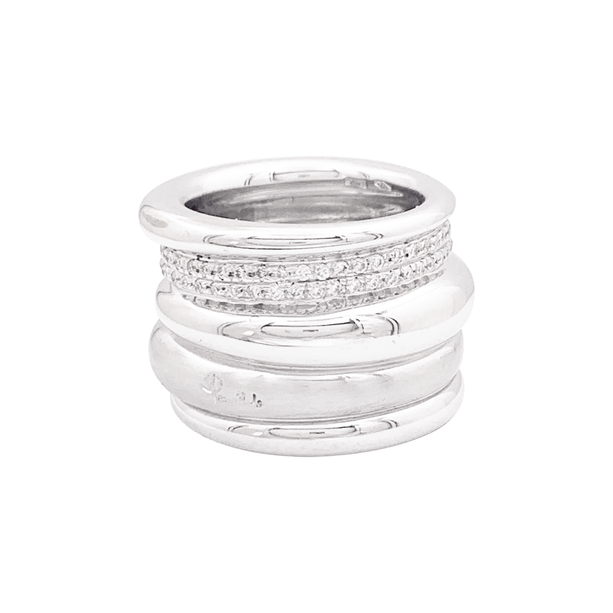 Bague POMELLATO "Tubolare" en or blanc et diamants - Castafiore
