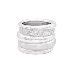 Bague POMELLATO "Tubolare" en or blanc et diamants - Castafiore