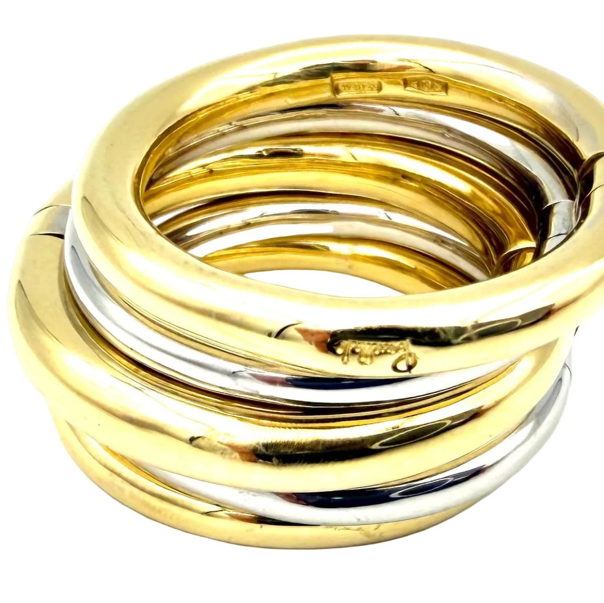 Bague POMELLATO "Tubolare" en or blanc et or jaune - Castafiore