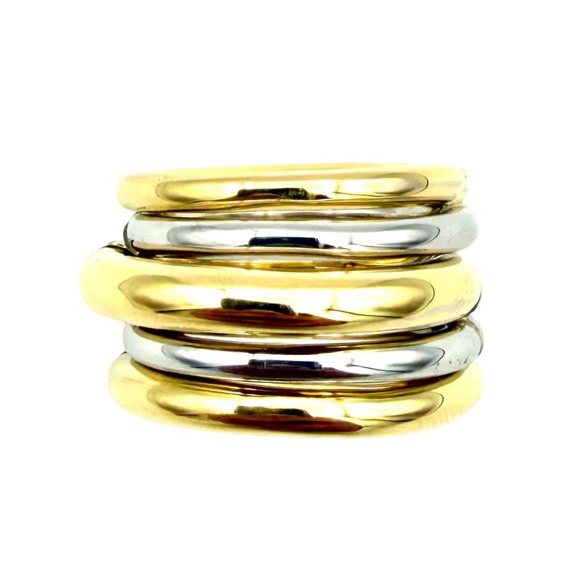 Bague POMELLATO "Tubolare" en or blanc et or jaune - Castafiore