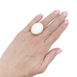 Bague POMELLATO "Victoria" en or jaune et cacholong - Castafiore