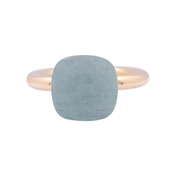 Bague Pomellato,"Nudo Classic", deux ors, aigue - marine laiteuse. - Castafiore