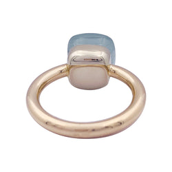 Bague Pomellato,"Nudo Classic", deux ors, aigue - marine laiteuse. - Castafiore