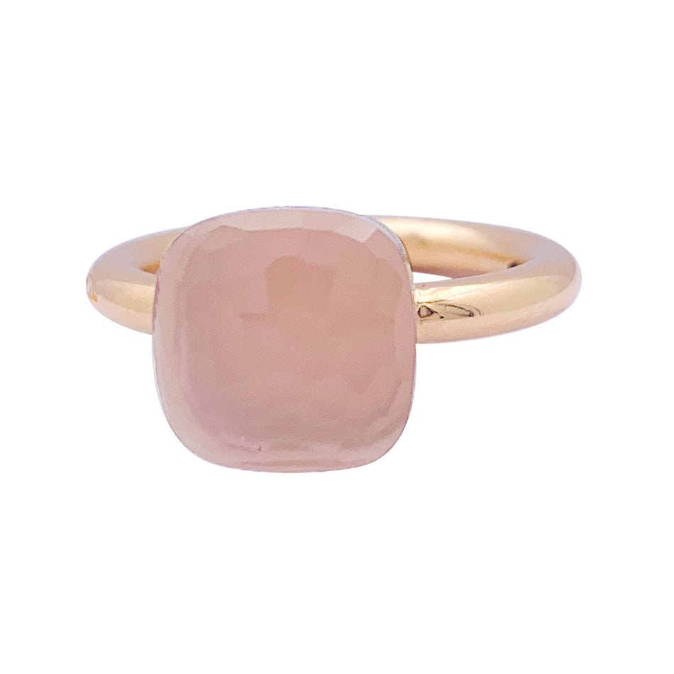 Bague Pomellato,"Nudo Classic", deux ors et quartz rose. - Castafiore