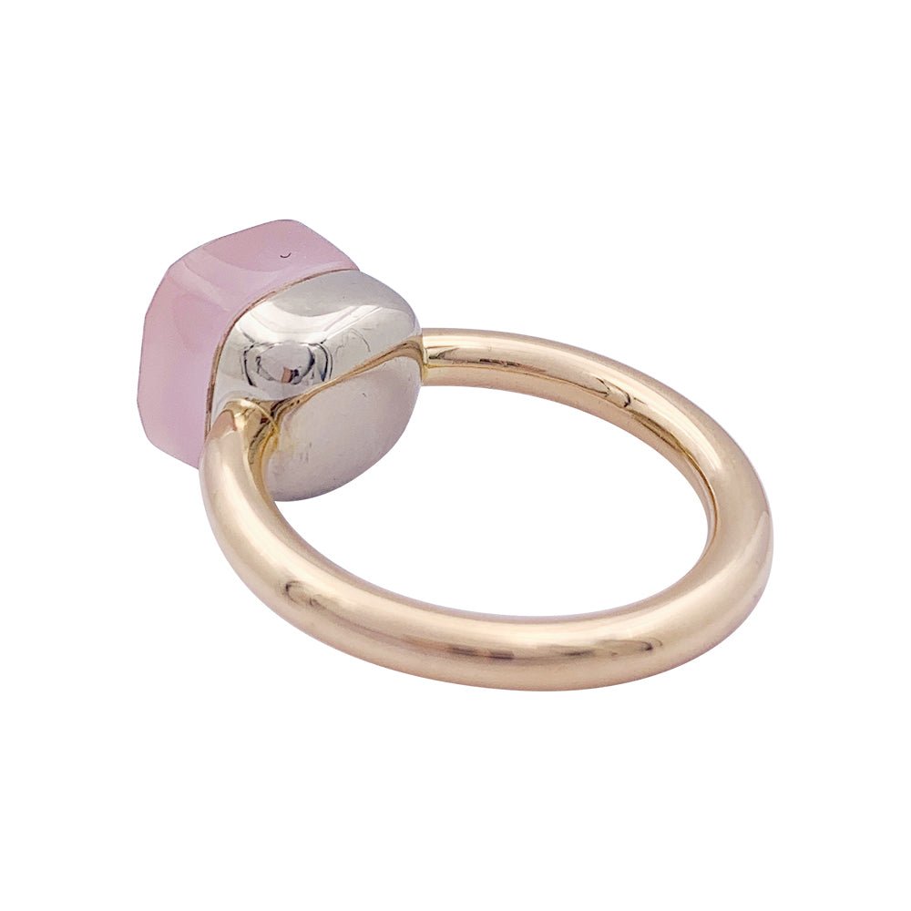 Bague Pomellato,"Nudo Classic", deux ors et quartz rose. - Castafiore