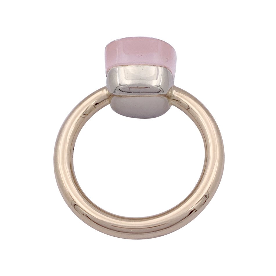 Bague Pomellato,"Nudo Classic", deux ors et quartz rose. - Castafiore